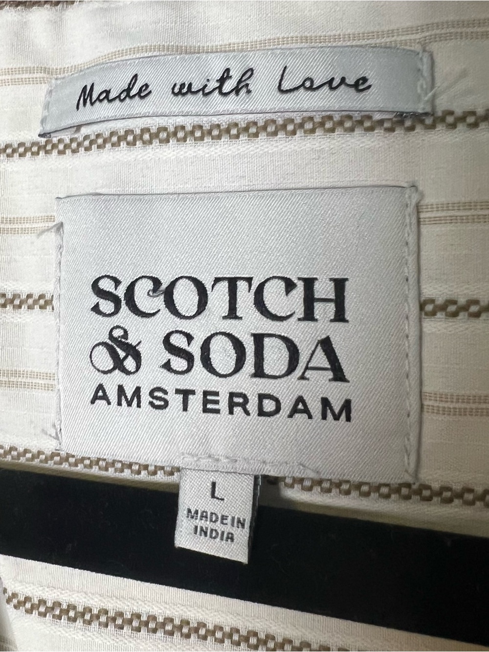 Scotch & Soda Women’s Striped Hand Embroidered Desert Motif Blouse Cropped Sz L - Picture 4 of 12